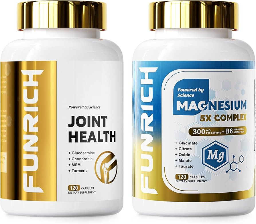 Glucosamine Chondroitin MSM & Magnesium Complex Supplement Set, 2 individual bottles Glucosamine ... | Amazon (US)
