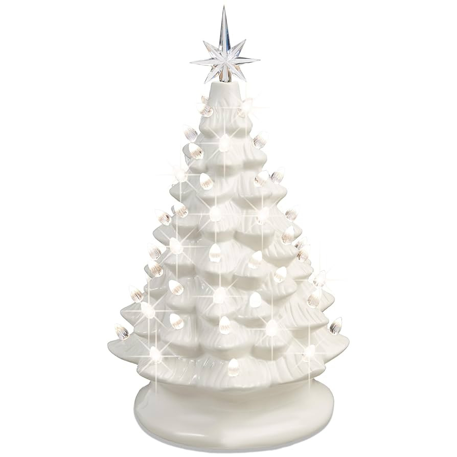Best Choice Products 15in Ceramic Christmas Tree, Pre-lit Hand-Painted Tabletop Holiday Tree, 2 S... | Amazon (US)