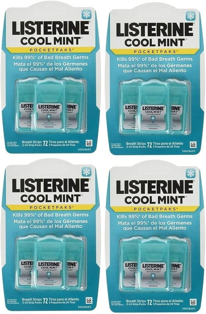 Listerine Cool Mint Pocketpaks Breath Strips, 12-24-Strip Pack Total 288 Strips | Amazon (US)