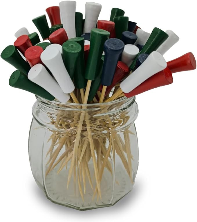 100Pcs Cocktail Picks Golf Tee Toothpicks for Appetizers,Golf Themed Tee Fruit Toothpick,Decorati... | Amazon (US)
