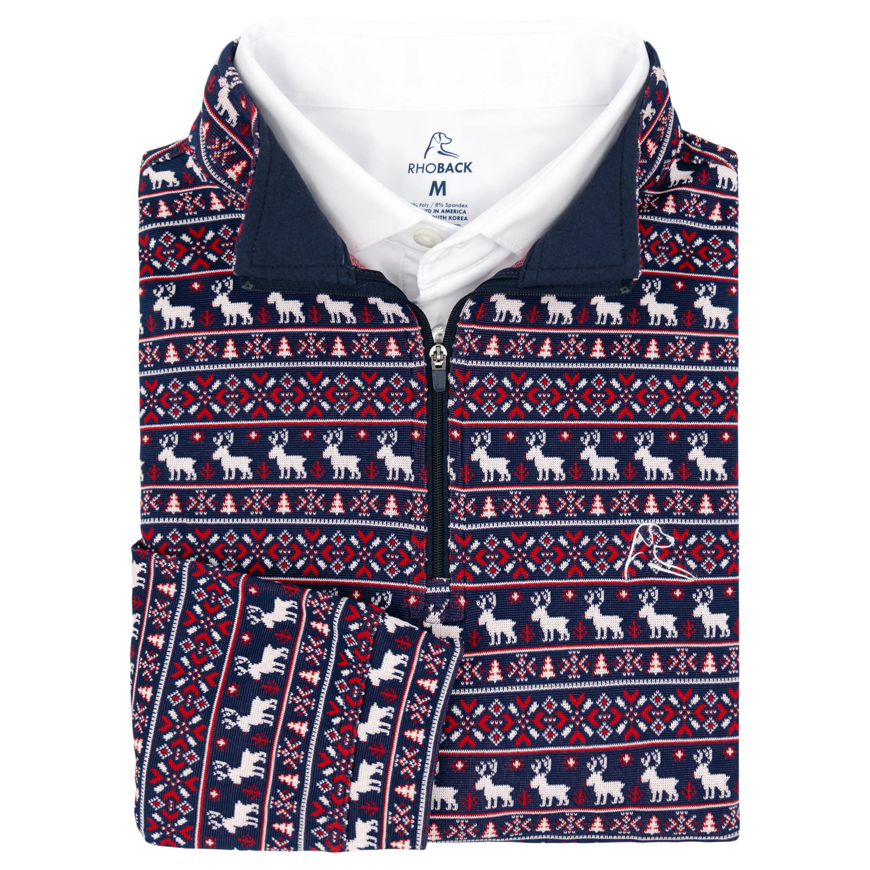 Cousin Eddie Jacquard Performance Q-Zip - Cardinal Red | Rhoback | RHOBACK