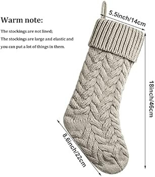 18 Inches Christmas Stockings Knit Xmas Stockings Large Fireplace Hanging Stockings for Family Ch... | Amazon (US)