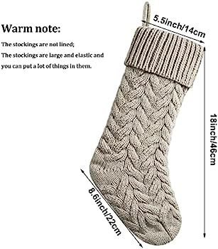Amazon.com: 18 Inches Christmas Stockings Knit Xmas Stockings Large Fireplace Hanging Stockings f... | Amazon (US)