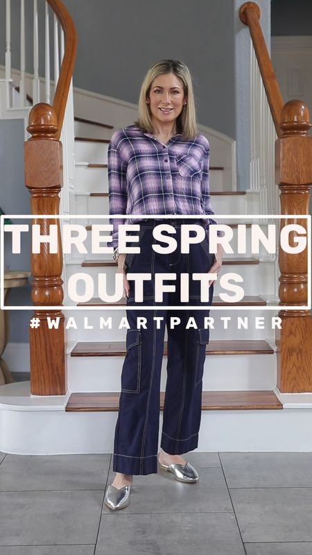 I have THREE outfits from @walmartfashion you can wear right now and every piece is under $30! #walmartpartner #walmartfashion #springoutfit #fashionover40 #fashionover50 #casualoutfit

Outfit details:
Outfit #1  Details:
Blouse runs TTS and is SO soft (XS)
Pants are a poplin blend and run TTS (XS)
Mules are so fun with a pop of silver. If in between sizes, go up a half size. 

Outfit #2 Details:
The sleeves are a really flattering cut and the buttons are functional. Runs TTS (XS)
Jeans-run really big in the waist. If you can, size down one size. 

Outfit #3 Details
Tee-slub texture, comes in solids and stripes. The must have shirt of the season. 
Pants-linen, work appropriate, longer inseam but runs TTS (size 2)


#LTKVideo #LTKover40 #LTKfindsunder50