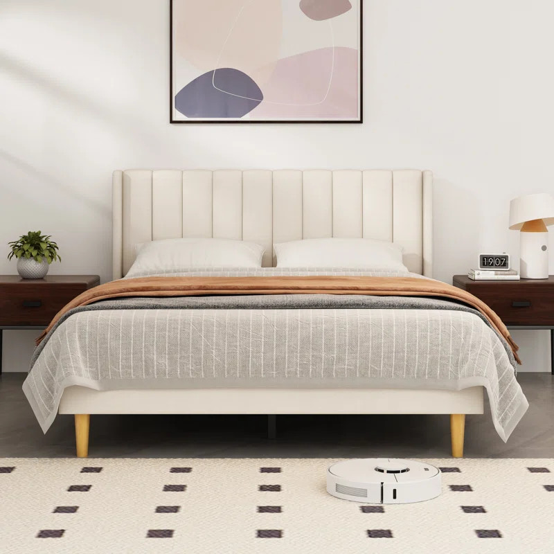 Deeb Upholstered Wingback Bed | Wayfair North America