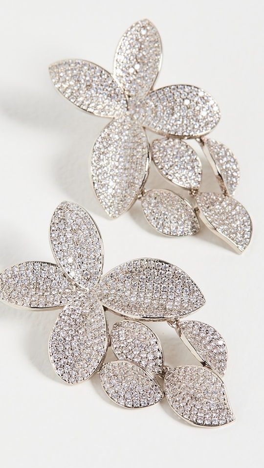 SHASHI Pave Flower Drop Earrings | SHOPBOP | Shopbop