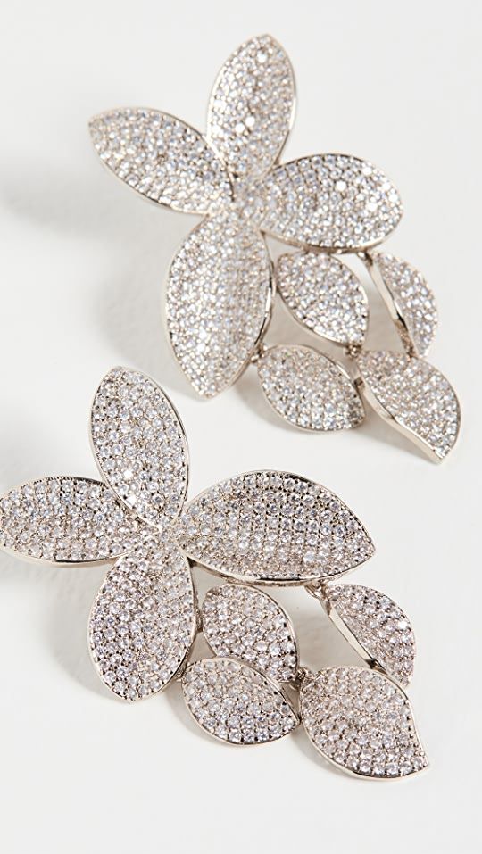 Pave Flower Drop Earrings | Shopbop