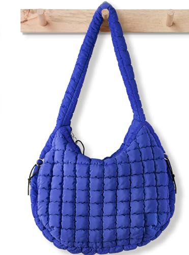 Puffer Tote Bag for Women Large Quilted Tote Bag Quilted Carryall Bag Soft Puffy Crossbody Bag Hobo Handbags Puff Purse | Amazon (US)