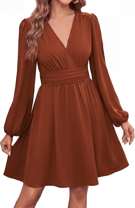 Kate Kasin Womens Long Sleeve Mini Dress, Empire Waist Cocktail Dresses | Amazon (US)