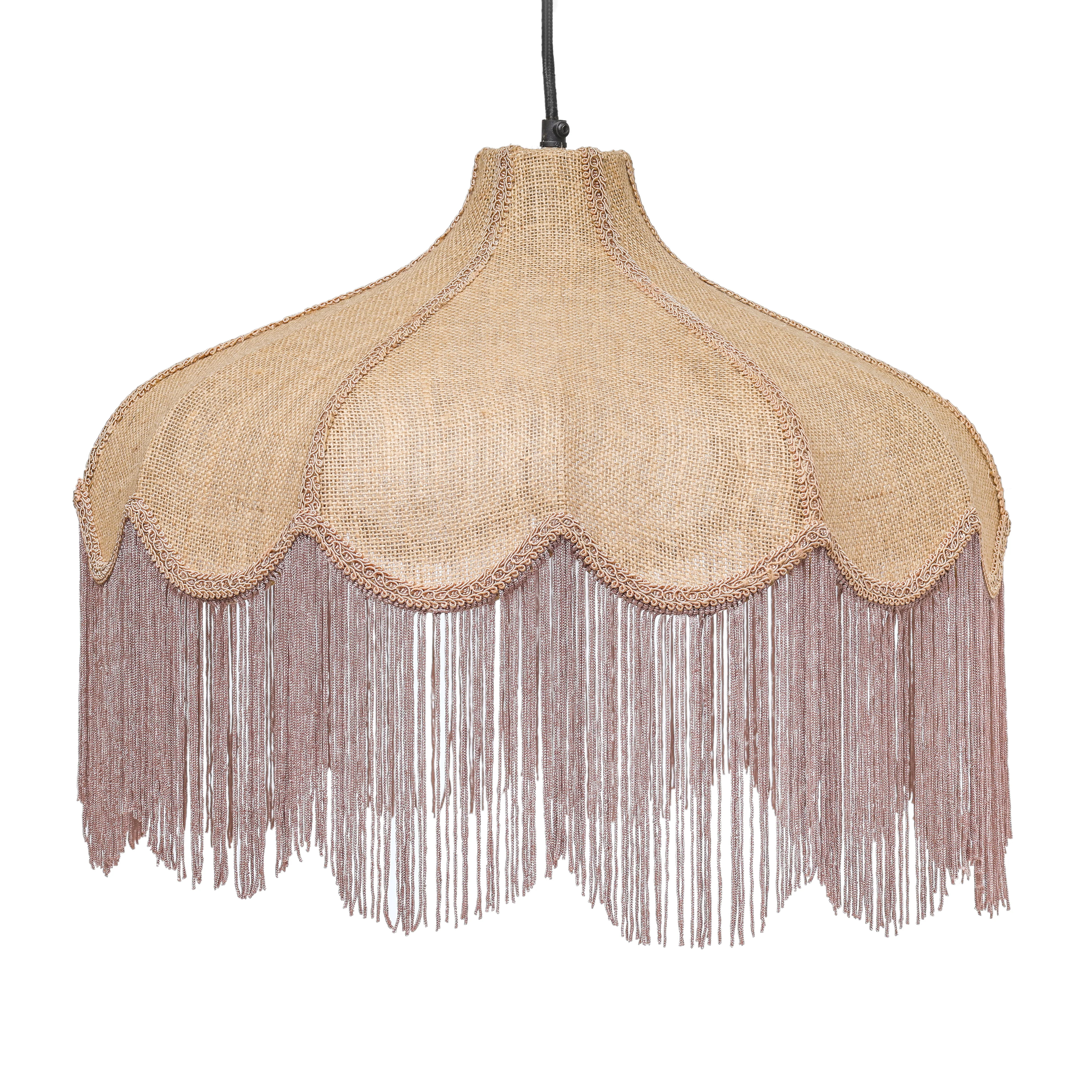 Buchanan Jute Fringed Scalloped Pendant Light | TOV Furniture
