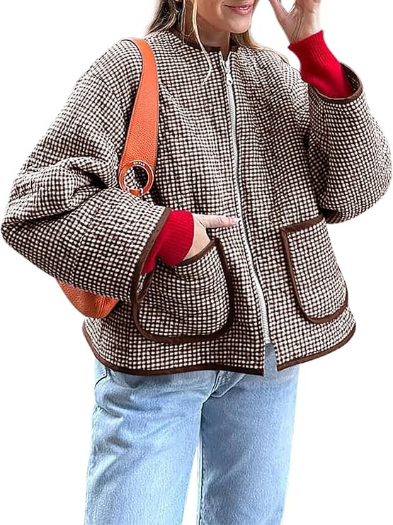 Yousify Jackets Quilted Plaid Jacket | Amazon (US)