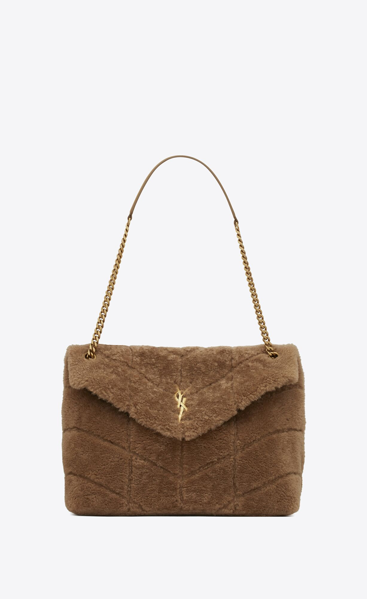 puffer medium chain bag in merino shearling and lambskin | Saint Laurent Inc. (Global)