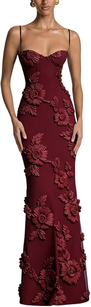 Lace Corset Spaghetti Straps Formal Dress for Women 2025 New Sleeveless Mermaid Tight Evening Par... | Amazon (US)