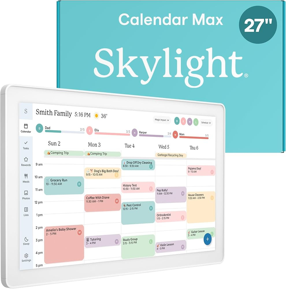Skylight Calendar Max: 27-Inch Smart Digital Calendar & Chore Chart, Family Organizer with Intera... | Amazon (US)