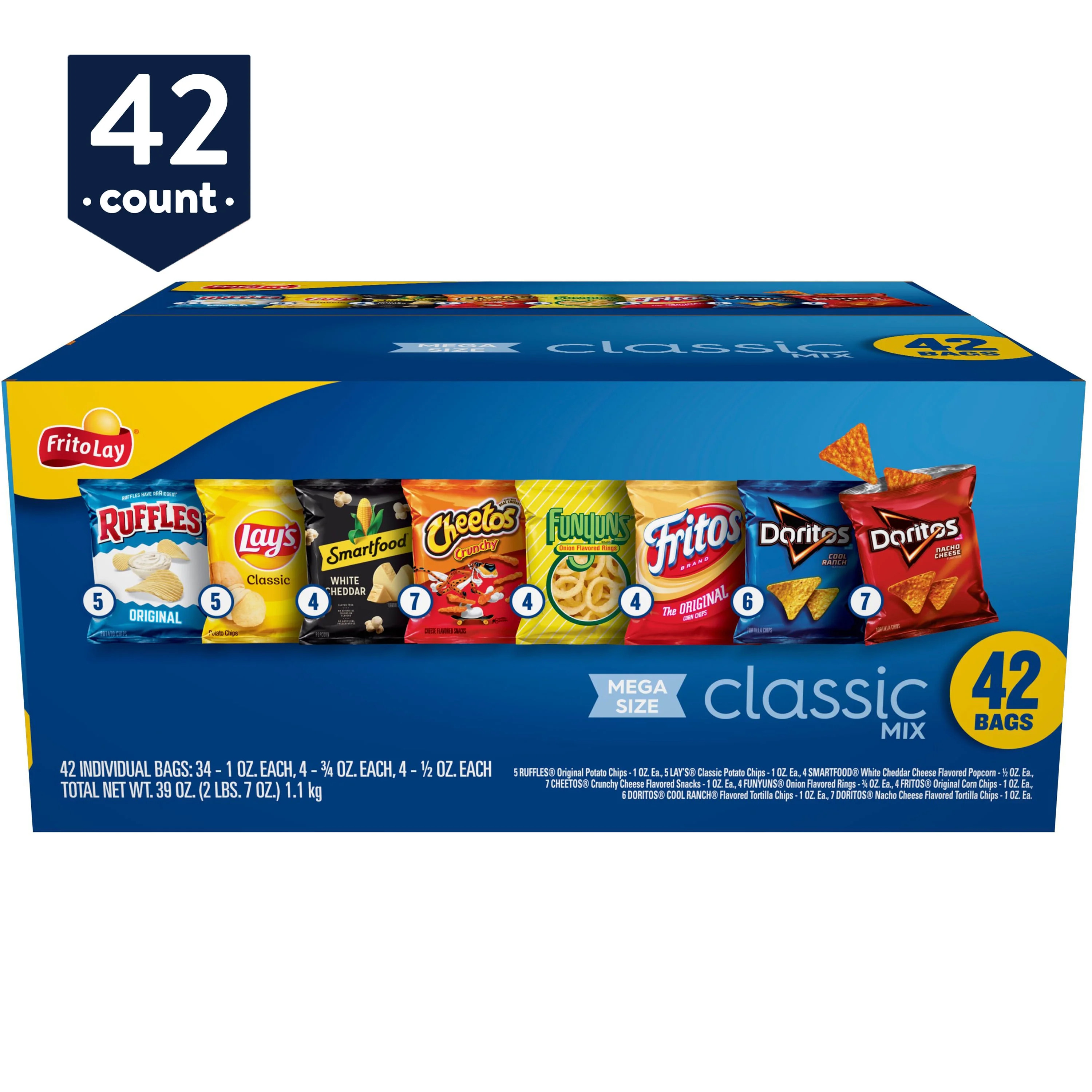 Frito-Lay Classic Snack Mix Variety Pack,42 Count | Walmart (US)