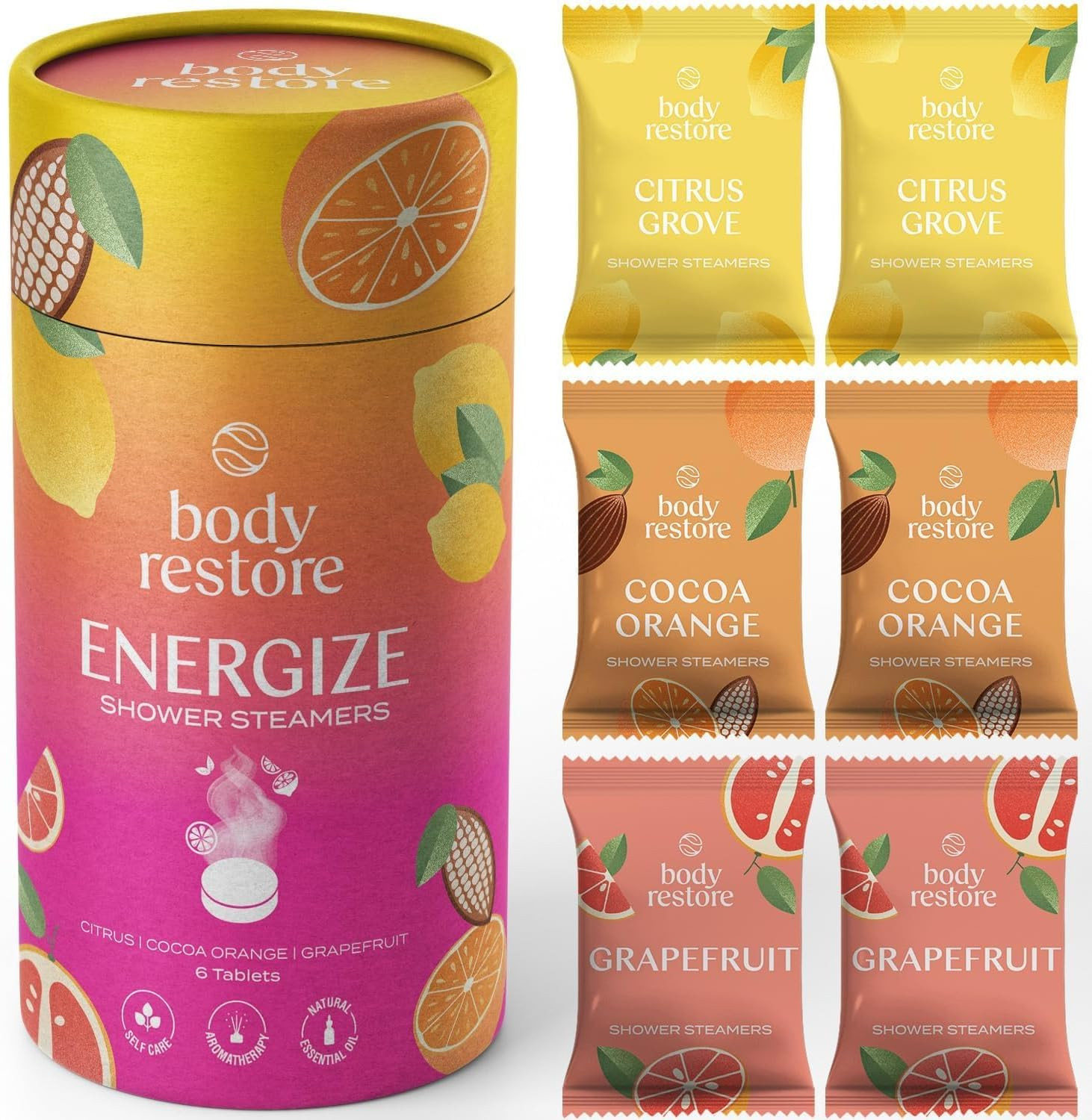 Body Restore Shower Steamers Aromatherapy 6 Pack - Christmas Stocking Stuffers for Men, Birthday ... | Amazon (US)