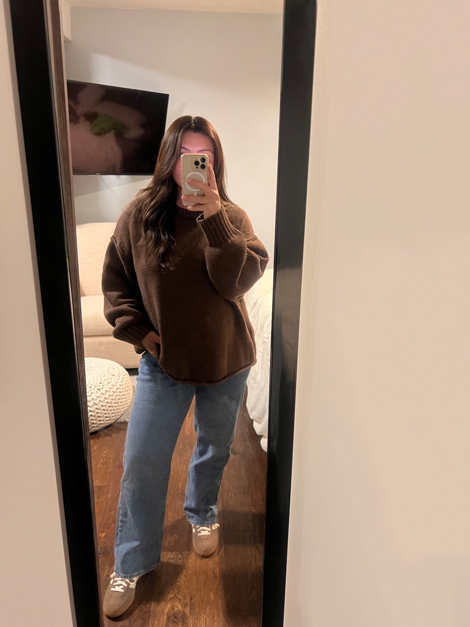 Fall maternity OOTD- princess Polly sweater. Abercrombie maternity jeans. Adidas shoes. 

#LTKStyleTip #LTKFindsUnder100 #LTKFindsUnder50