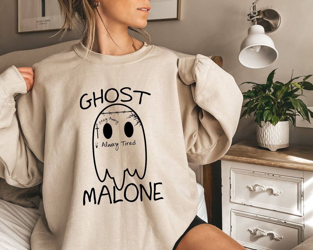 Ghost Malone Sweatshirt, Halloween Sweatshirt, Cute Ghost Hoodie, Funny Halloween Hoodie, Spooky ... | Etsy (US)
