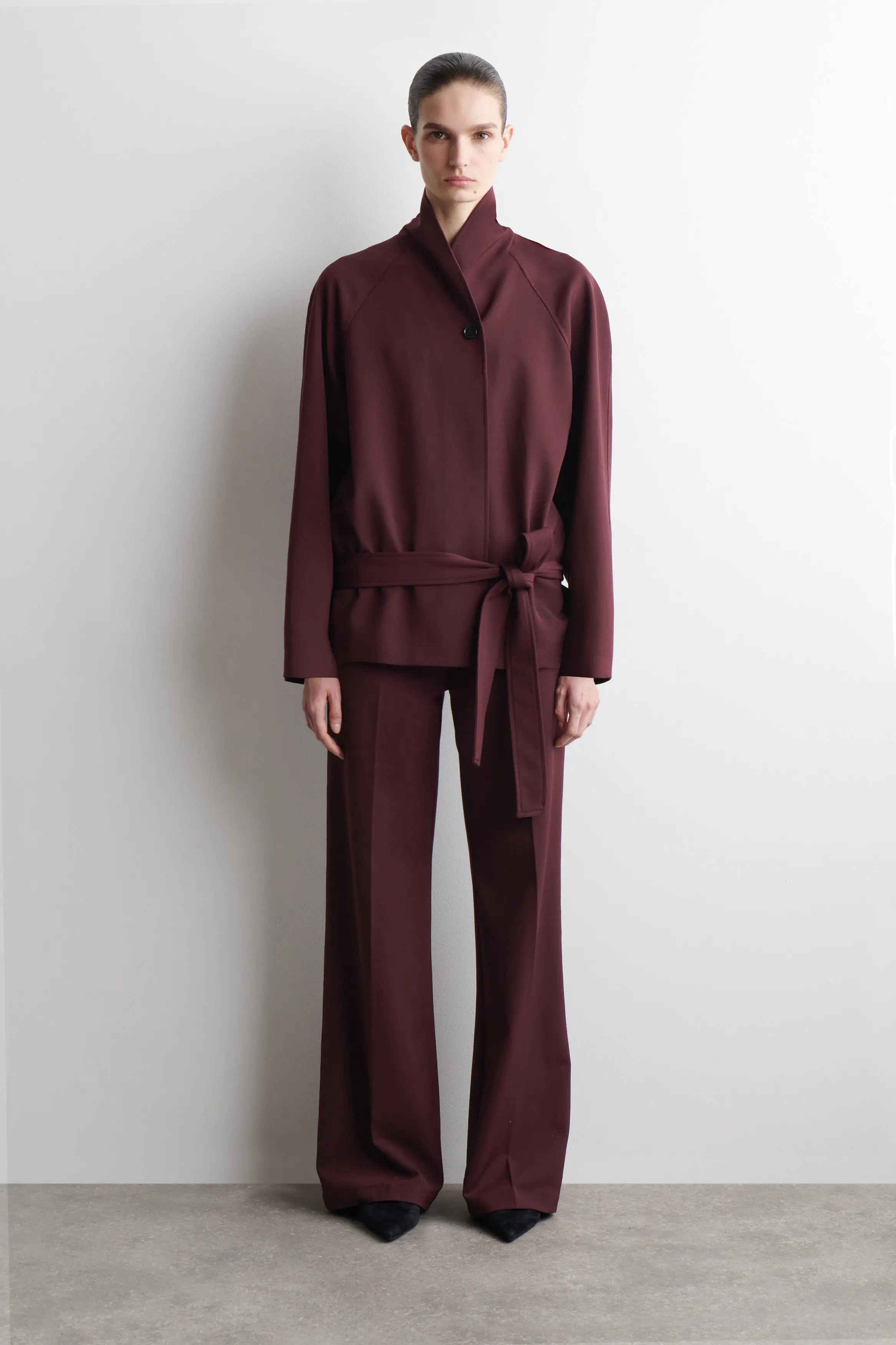Belted Wool-Blend Shawl-Collar Jacket (Women) | Nordstrom | Nordstrom