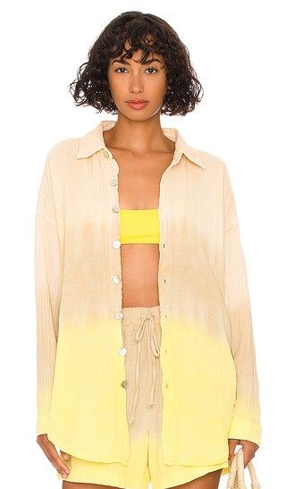 Farrah Sunset Shirt in Khaki & Lemon | Revolve Clothing (Global)