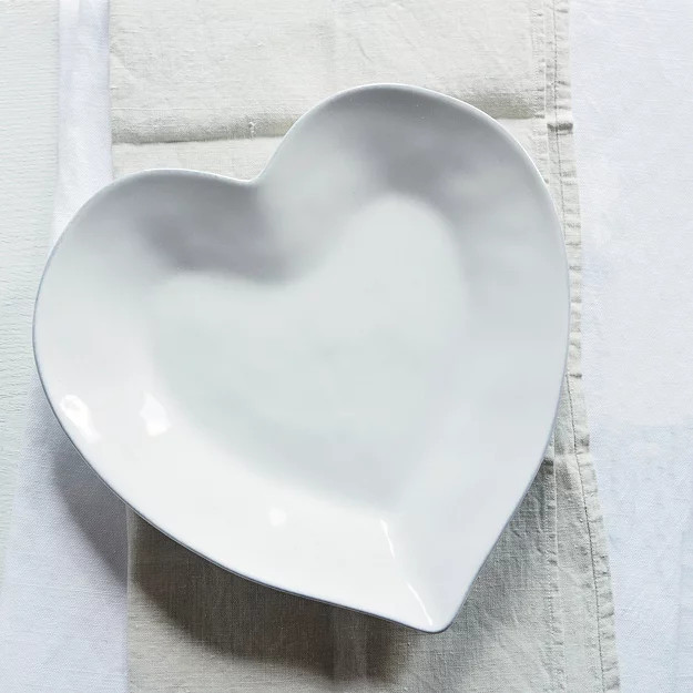 Porto Stoneware Heart Dinner Plate | The White Company (UK)