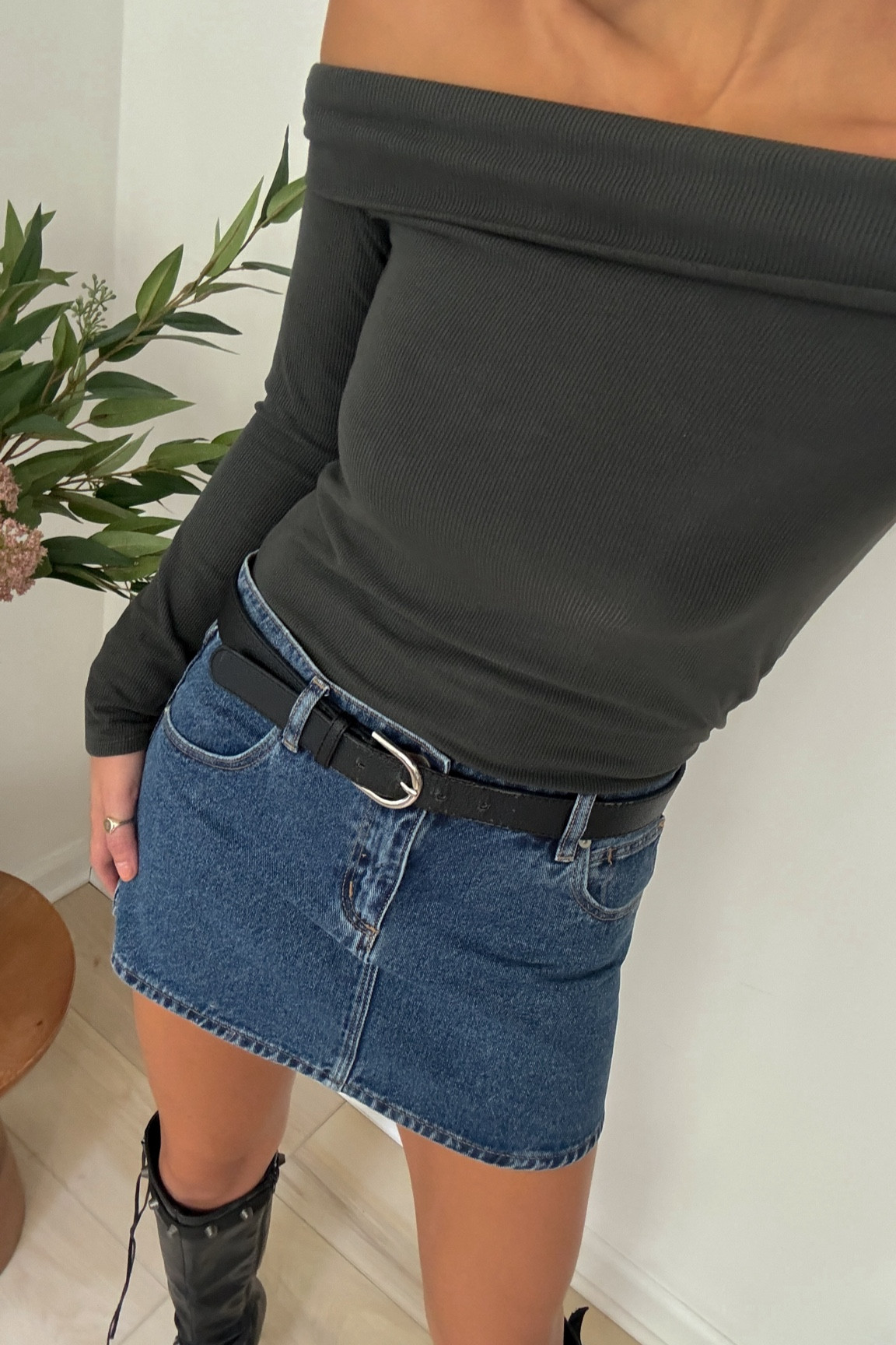 The PERFECT denim mini skirt (wearing size 27) and size small in the off shoulder top

#LTKStyleTip #LTKFindsUnder100 #LTKSeasonal