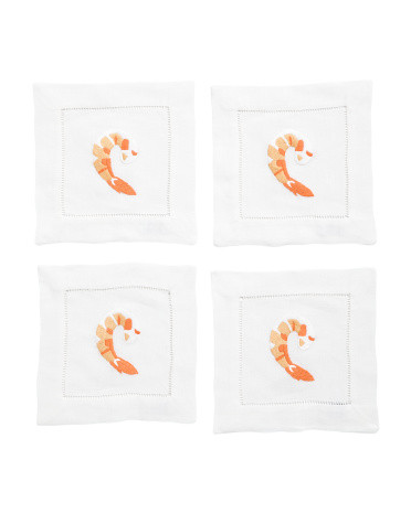 Set Of Four Linen Shrimp Cocktail Napkins | Marshalls