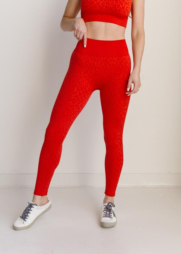 Mika Seamless Legging - Fiery Red | SculptHouse