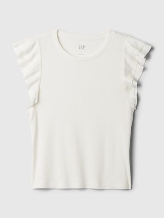 Essential Rib Flutter Sleeve Shirt | Gap (US)