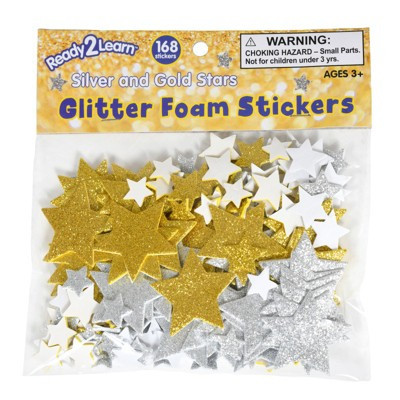 Ready 2 Learn Glitter Foam Stickers - Stars - Silver and Gold | Target