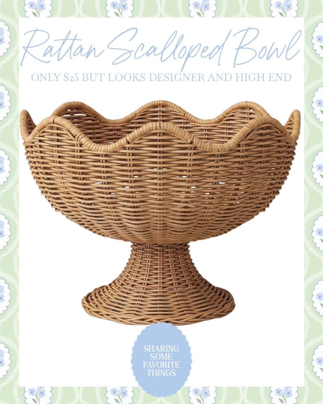 This scalloped rattan pedestal bowl is one of the prettiest new home decor finds at Target 🤎✨ It adds the perfect touch of warmth and texture to your kitchen island, dining table, coffee table, or entryway. Style it with faux fruit, decorative beads, seasonal decor, or let it shine all on its own! And for only $25, it’s such a beautiful designer-inspired find! 🙌🏼

#targetfinds #targethome #targetdecor #homedecor #homedecorfinds #rattandecor #coastaldecor #traditionalhome #grandmillennial #neutraldecor #kitchendecor #diningroomdecor #coffeetabledecor #entrywaydecor #interiordesign #homeinspo #homefinds #budgetdecor #scallopeddecor #decorfinds #homedecor #grandmillennial #grandmillennialdecor #grandmillenialstyle #homedecorideas #interior #interiordesign #cozyspaces #home #homedesign #homestyle #design #style #grandmillennial #grandmillennialhome #scallop #scallopdecor #rattan #rattandecor #rattanstyle #nursery #nurserydecor #nurserydesign #nurseryinspo #nurserystyle #sale #salealert #deal #dealoftheday #amazon #amazonfinds #amazonhome #amazonstyle #amazondecor #amazondeal #interior #interiordesign #cozyspaces #warmspaces #homedesign #homestyle #design #style #classicstyle #classicdecor #classicstyle #livingroom #bedroom #timeless #timelessdecor #timelessstyle #affordable #affordabledecor #affordablestyle #budget #budgetfriendly #budgetdecor #budgetstyle #styleonabudget #designerlookforless #lookforless #homedecoronabudget #homeinspo #homestyle

#LTKSeasonal #LTKHome #LTKSaleAlert