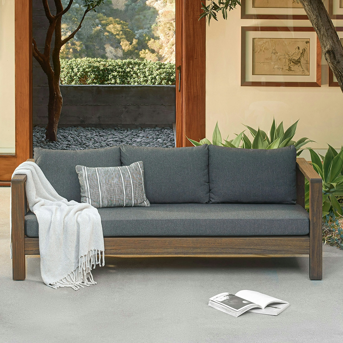 Palmera 80" Outdoor Sofa - Dravite Black | Article