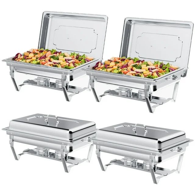 Chafing Dish Buffet Set 4 Pack, TINANA 8QT Stainless Steel Chafing Dishes for Buffet, Chafers and... | Walmart (US)