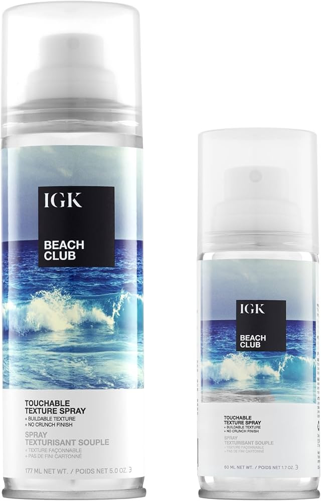 IGK BEACH CLUB Touchable Texture Spray | Hold + Volume + Lightweight | Vegan + Cruelty Free | | Amazon (US)