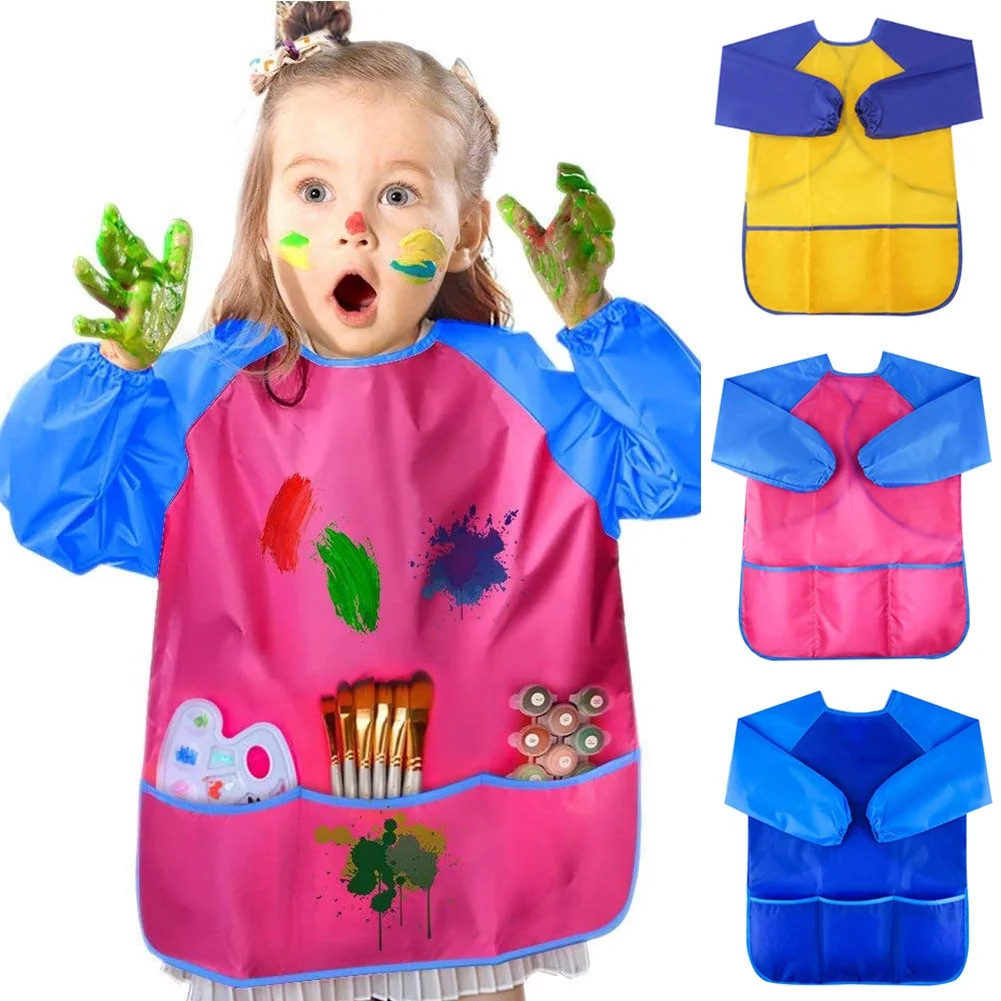 Dengjunhu Kids Art Smocks Waterproof Kids Painting Aprons Toddler Art Smock Kids Paint Smock with... | Walmart (US)