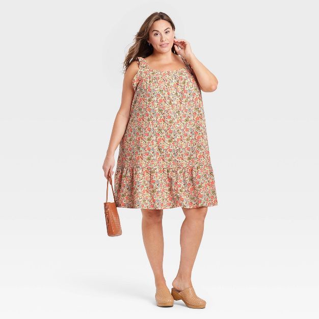 Women's Flutter Sleeveless Short Dress - Universal Thread™ Coral Orange | Target