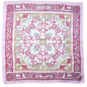 Vintage  Hermes silk scarf 90cm Early America by  Francoise de la Perriere Pink Carre Foulard | Etsy (US)