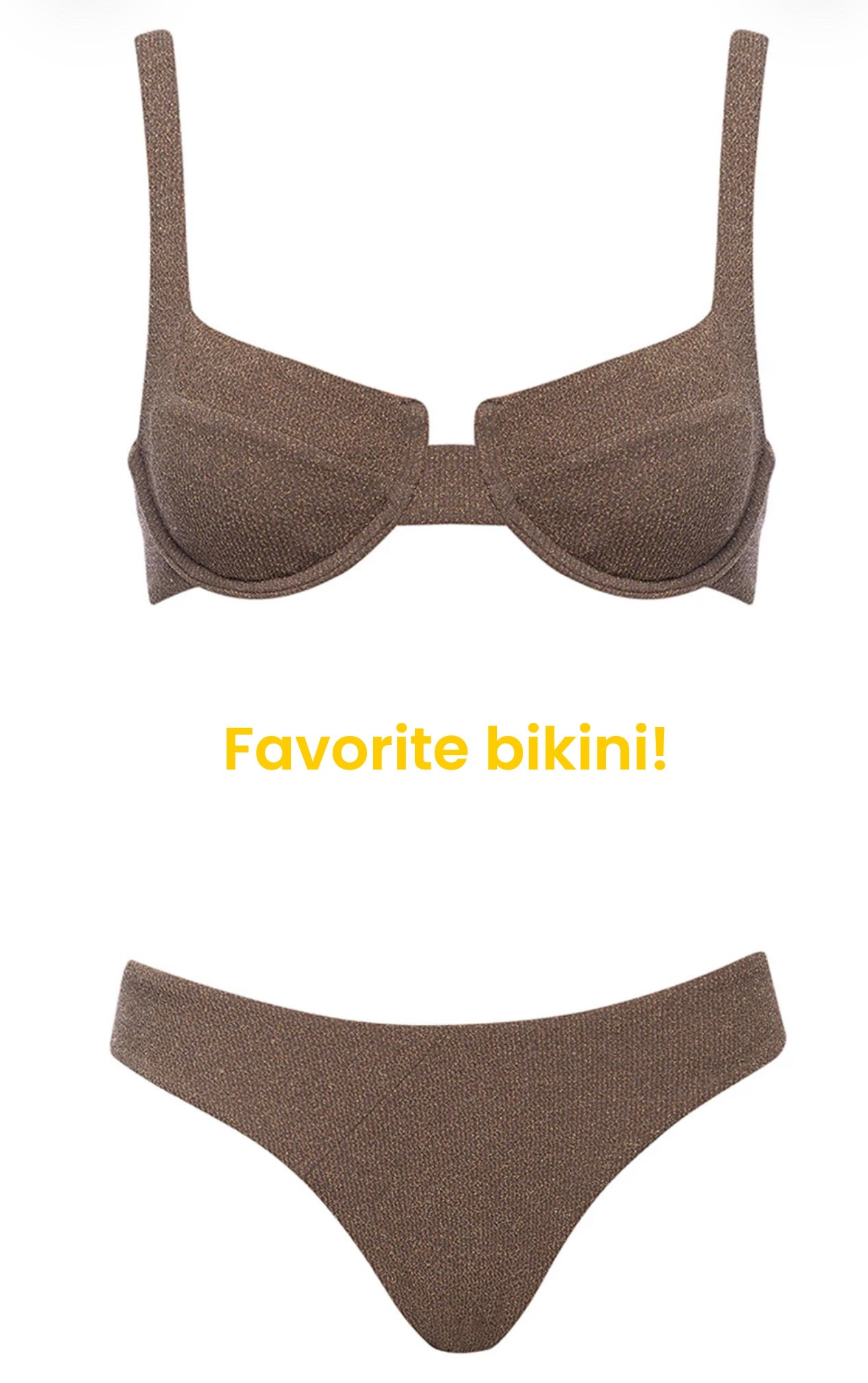 This bikini is sooo flattering.  Perfect amount of chest support and full coverage in the booty!
Runs true to size 


Swim / beach / pool
