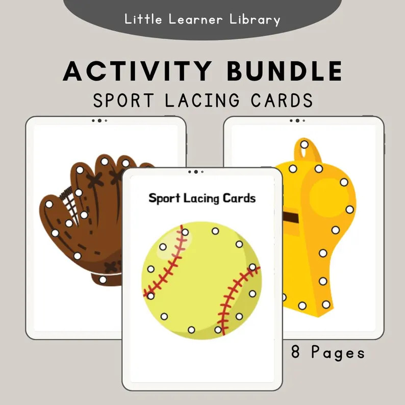 Sport Lacing Cards Activity Bundle - Sports Activity - Fine Motor Activity - Etsy | Etsy (Global)