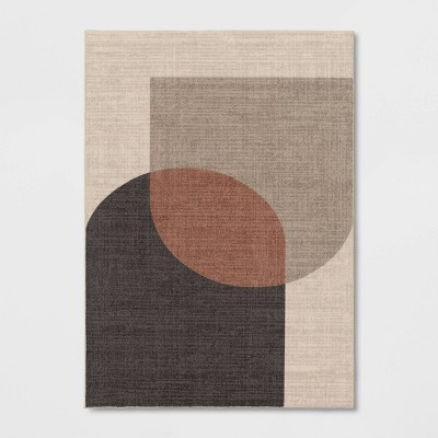 5'x7' Abstract Geometric Area Rug Beige/Brown - Threshold™ | Target