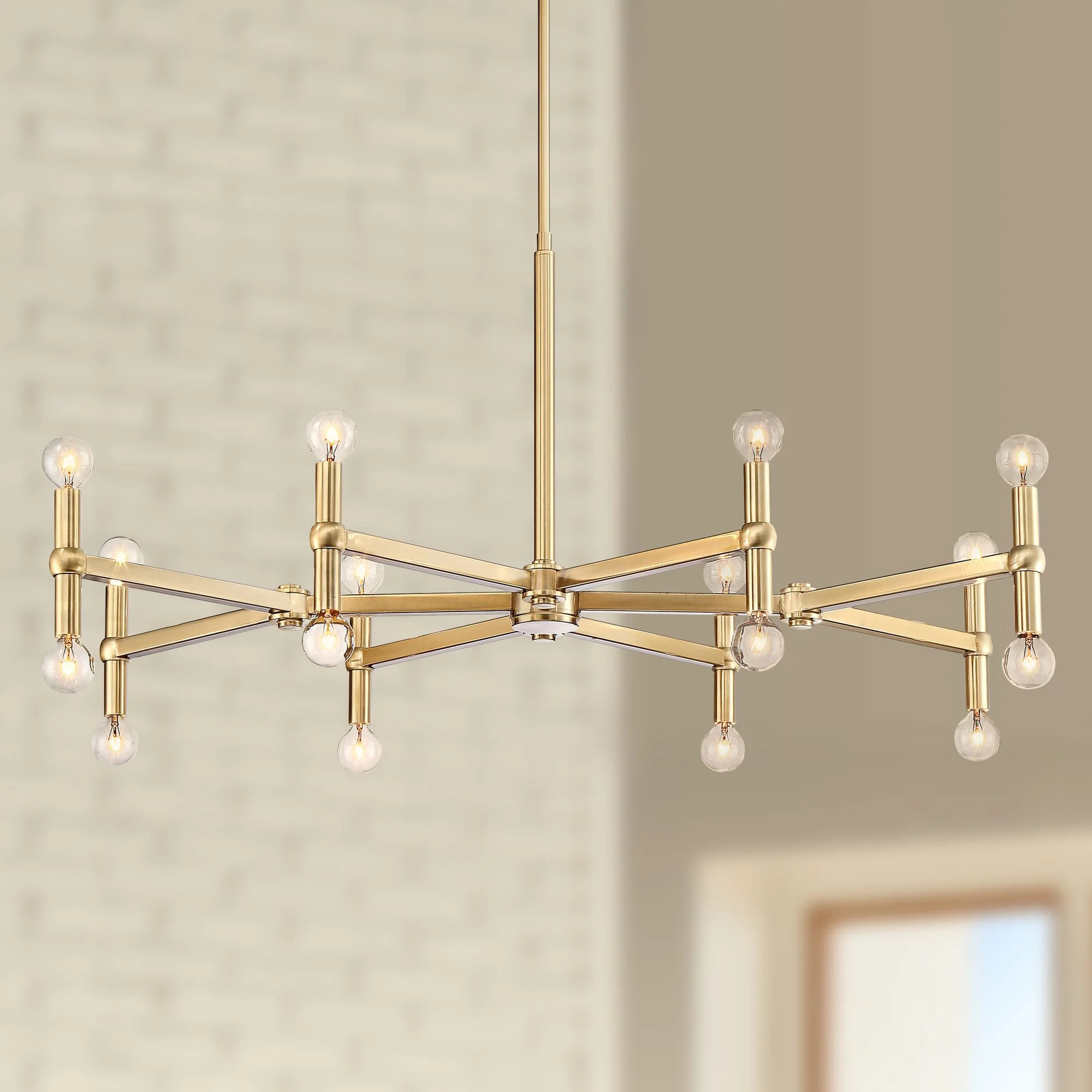 Possini Euro Design Satin Brass Large Chandelier 37" Wide Modern 24-Light Fixture Dining Room Hou... | Walmart (US)