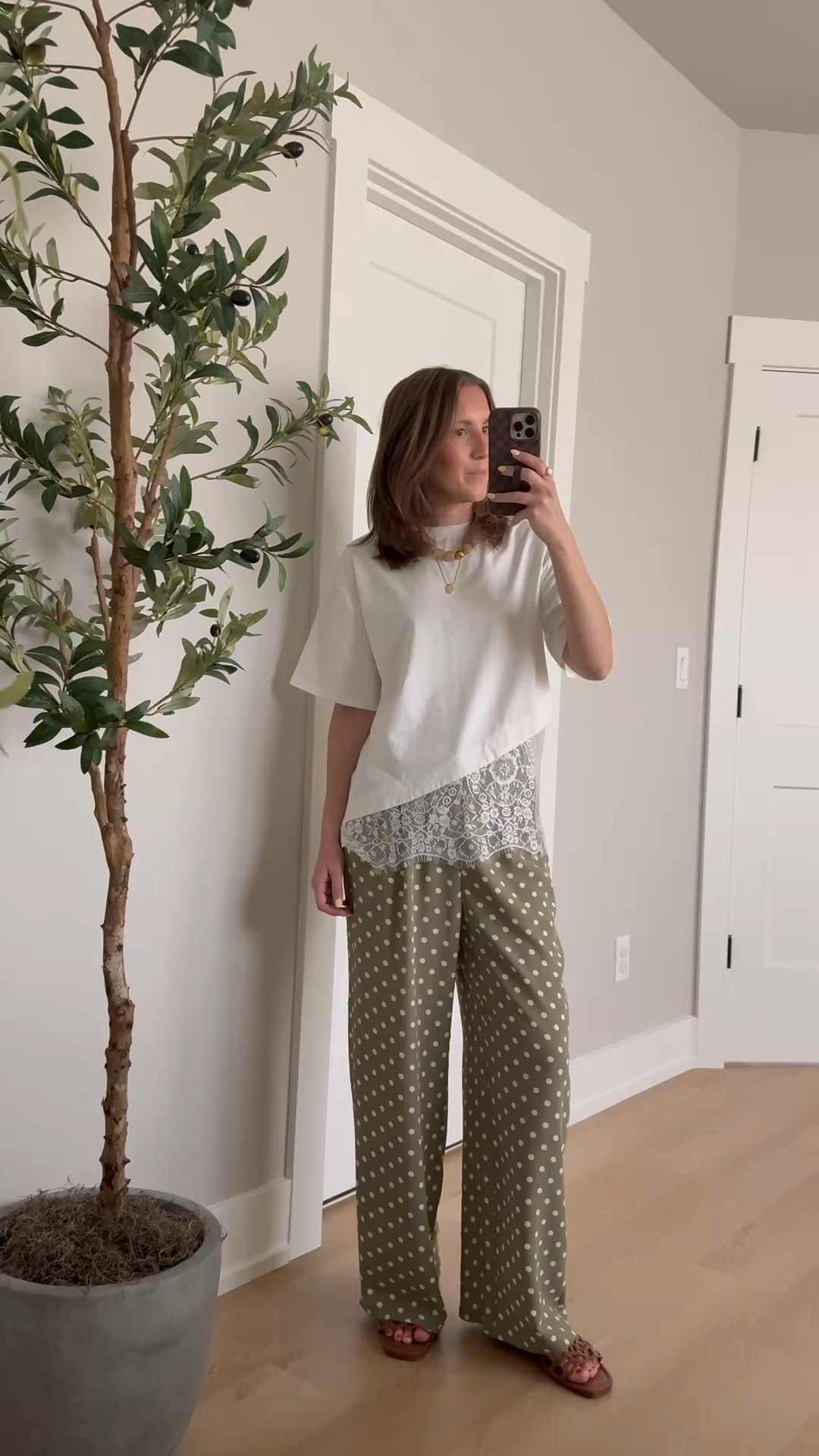 Teacher outfit idea 🍎 lace hem top and polka dot trousers from Amazon! Wearing size small in both

Amazon finds, Amazon fashion, teacher style, teacher Tuesday, green polka dot pants,