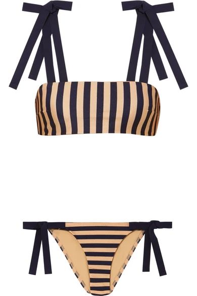 Zimmermann - Jaya Striped Bikini - Black | NET-A-PORTER (US)