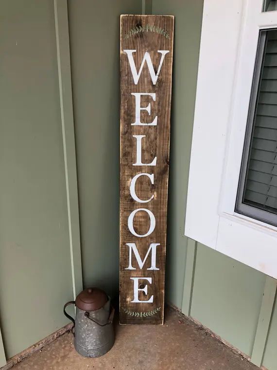 5' LARGE, Welcome sign, welcome, front porch sign, rustic welcome sign, distressed welcome sign, ... | Etsy (US)