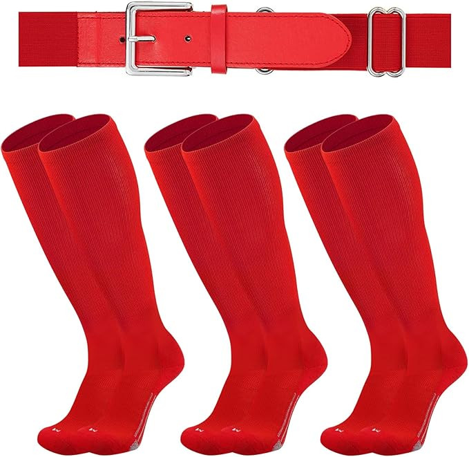 Youth Elite Baseball/Softball Socks & Belt Combo (3 Pairs of Socks with 1 Belt) | Amazon (US)