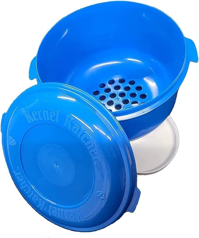 Kernel Catcher Popcorn Bowl-- Dentist Invented, Dishwasher Safe, Recycled Material (Blue) | Amazon (US)