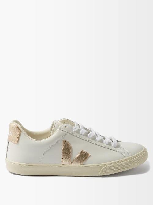 Veja - Esplar V-logo Leather Trainers - Womens - White Multi | Matches (US)