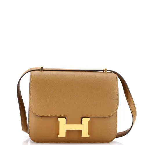 Pre-Owned Hermes Constance NM Bag Chevre Mysore 18 in Metallic Gold at Nordstrom, Size X-Small | Nordstrom