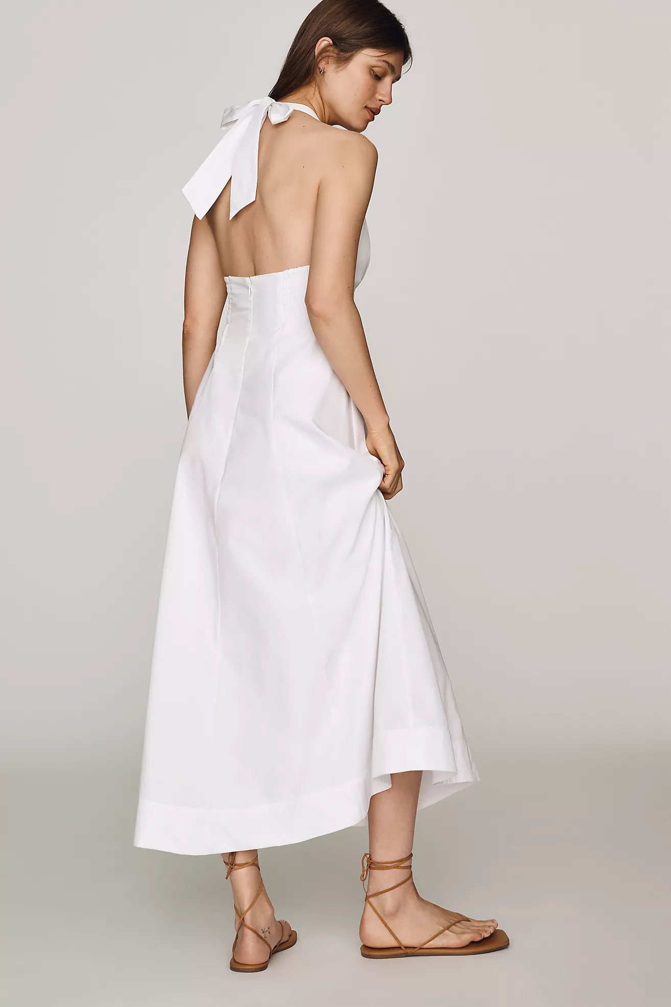 Maeve 100% Cotton Halter Midi Dress | Anthropologie (US)