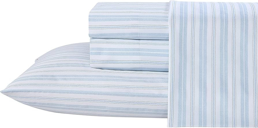Laura Ashley - King Sheet Set, Buttery-Soft Bed Sheets with a Naturally Silky Smooth Cotton Satee... | Amazon (US)